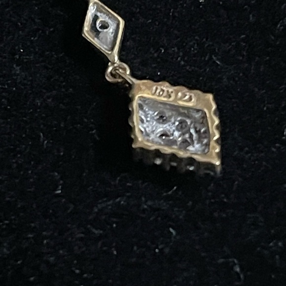 Beautiful Solid 10K YELLOW GOLD 1cttw LONG DIAMOND PENDANT NOT SCRAP. - Picture 10 of 11